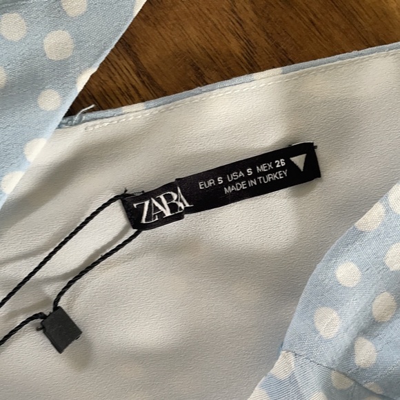 Zara Sky Blue Polka Dot Dress - Picture 3 of 5